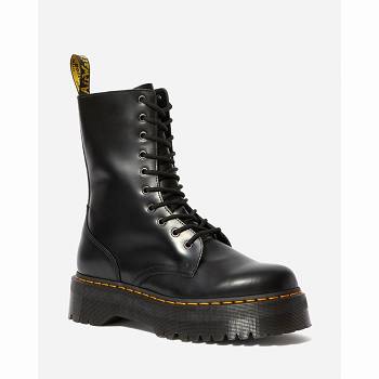 Dr Martens Férfi Jadon Hi Smooth Bőr Platform Bakancs Fekete